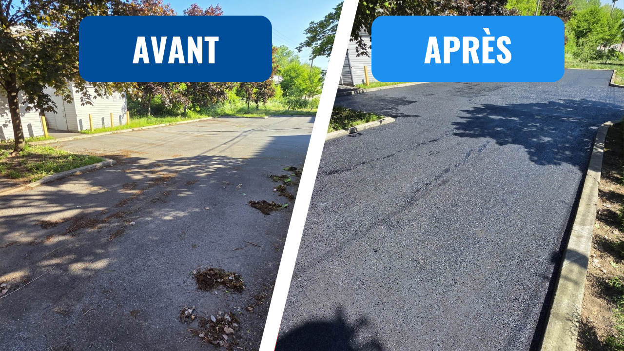 Scellement asphalte avant après